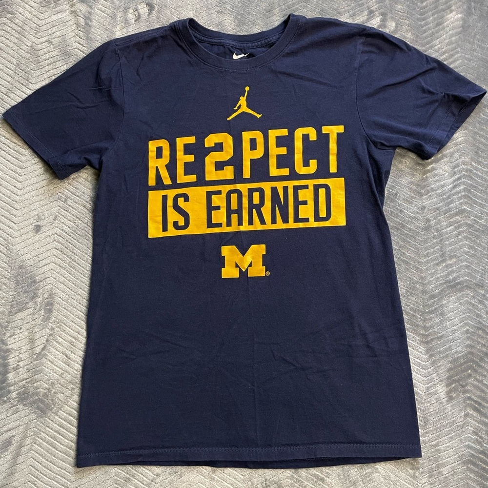 Michigan Wolverines Jordan‎ Nike Tee Respect Is Earned Athletic Cut